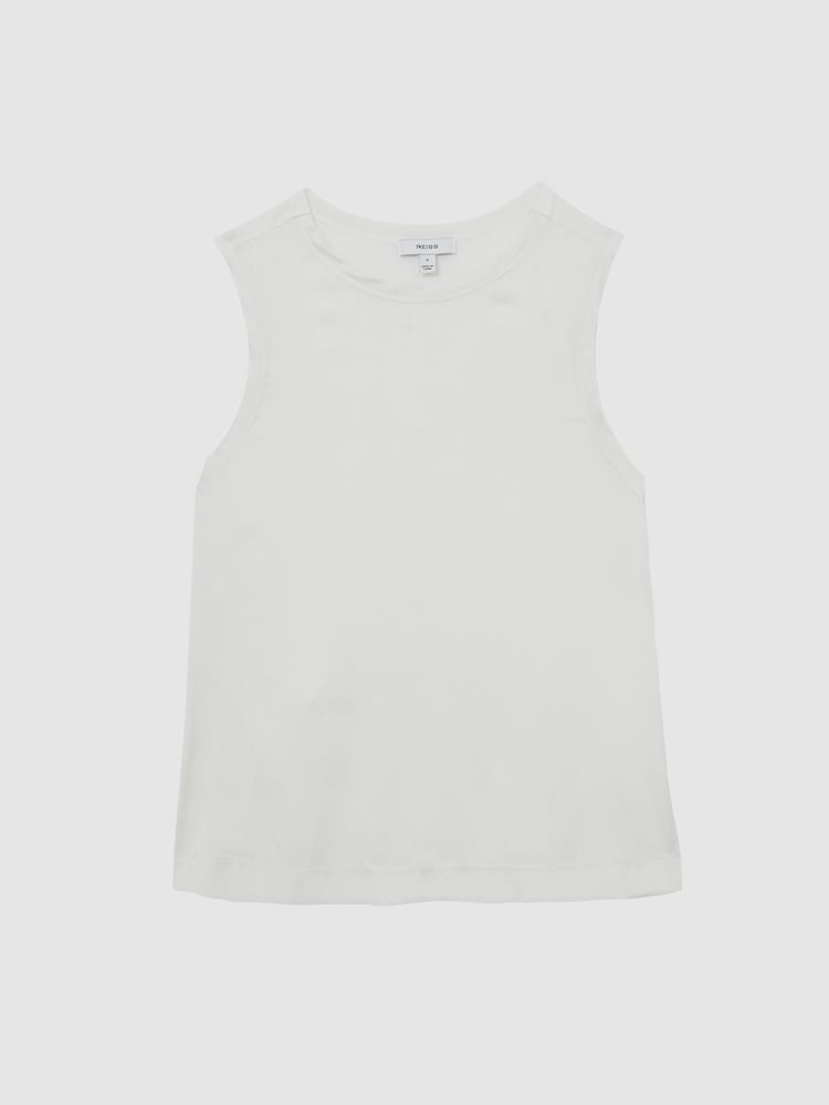 Reiss White Rian Silk-Front Jersey Vest - Image 2 of 7