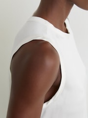 Reiss White Rian Silk-Front Jersey Vest - Image 4 of 7