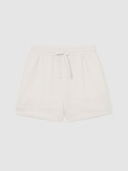 Reiss Ivory Bea Premium Interlock Drawstring Shorts - Image 2 of 6