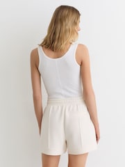 Reiss Ivory Bea Premium Interlock Drawstring Shorts - Image 4 of 6