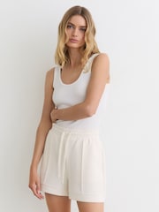 Reiss Ivory Bea Premium Interlock Drawstring Shorts - Image 5 of 6