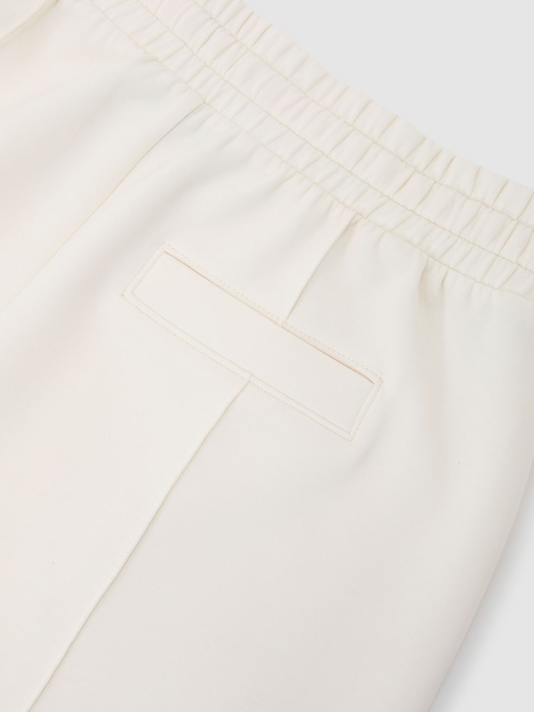 Reiss Ivory Bea Premium Interlock Drawstring Shorts - Image 6 of 6 Reiss Ivory Bea Premium Interlock Drawstring Shorts - Image 6 of 6