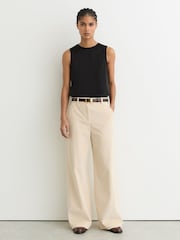 Reiss Black Rian Silk-Front Jersey Vest - Image 1 of 7