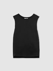 Reiss Black Rian Silk-Front Jersey Vest - Image 2 of 7