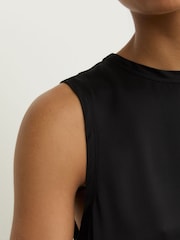 Reiss Black Rian Silk-Front Jersey Vest - Image 4 of 7