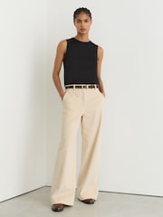 Reiss Black Rian Silk-Front Jersey Vest - Image 6 of 7