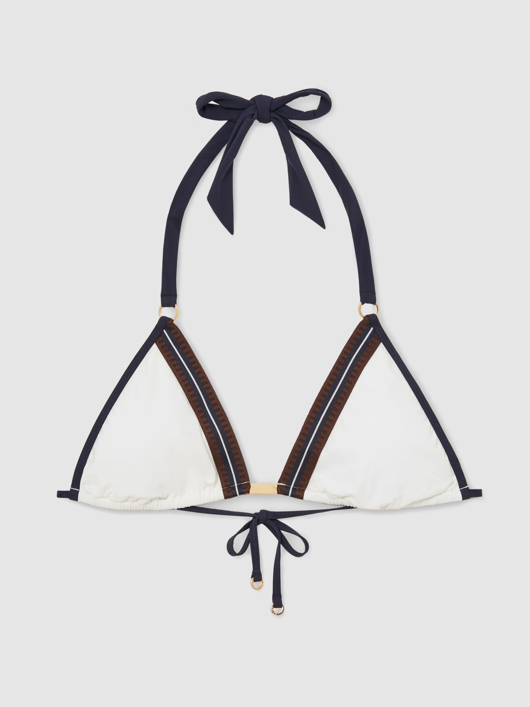 Buy Reiss Ivory Riva Contrast-Stripe Triangle Bikini Top from Next USA