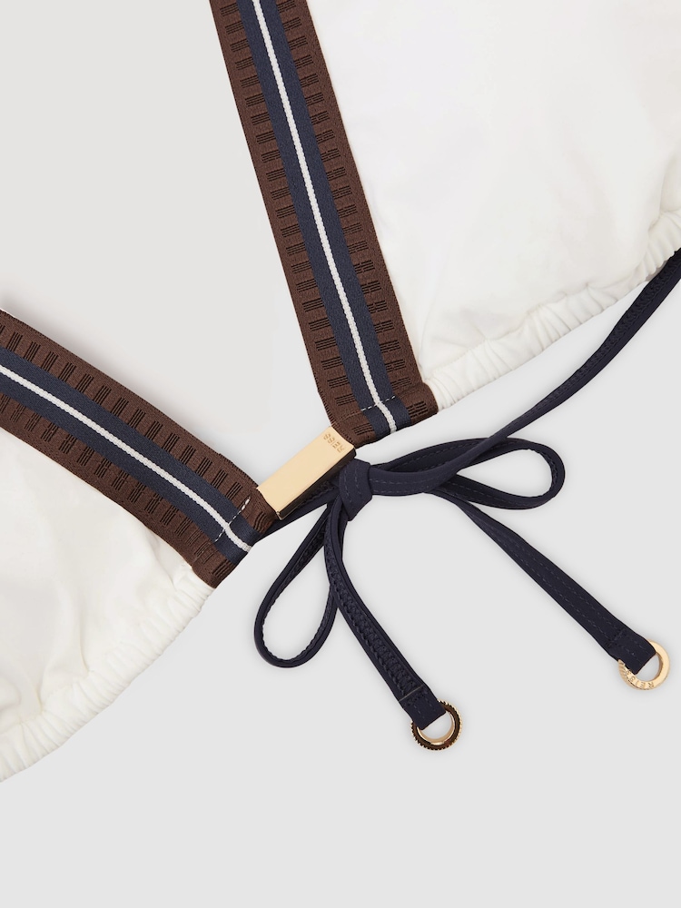 Бикини-топ с треугольными чашечками в полоску Reiss Riva - Изображение 6 6