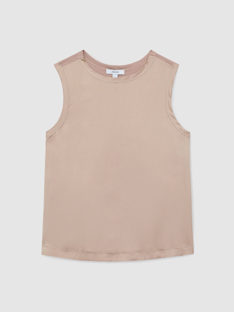 Reiss Bronze Rian Silk-Front Jersey Vest - Image 2 of 7