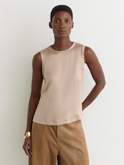 Reiss Bronze Rian Silk-Front Jersey Vest - Image 3 of 7