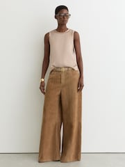 Reiss Bronze Rian Silk-Front Jersey Vest - Image 4 of 7