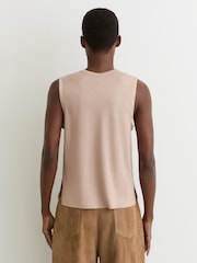 Reiss Bronze Rian Silk-Front Jersey Vest - Image 6 of 7