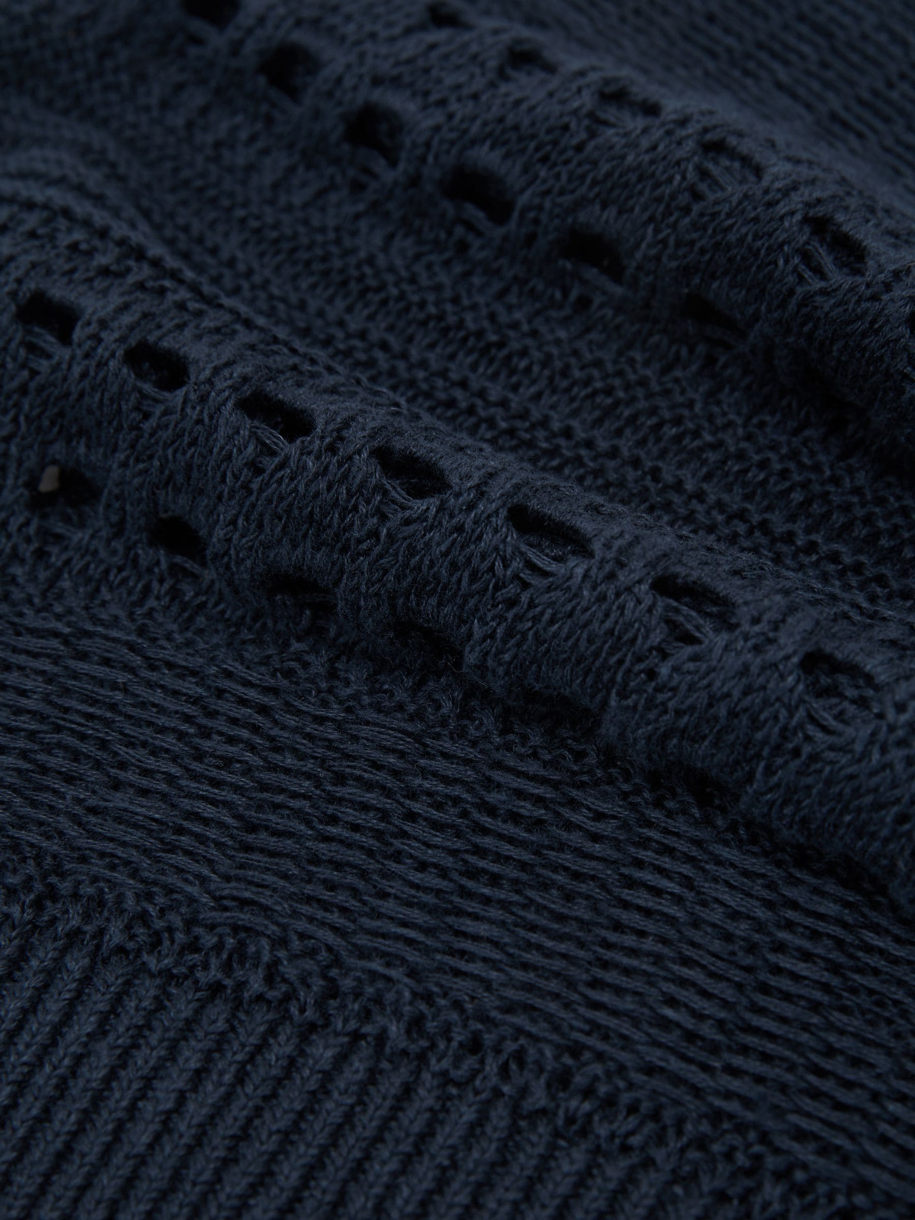 Buy Reiss Navy Chloe Linen Textured-Knit Top from the Next UK