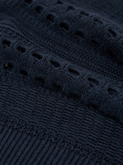 marine - Reiss Chloe Linen Textured-Knit Top - Image 7 de 7