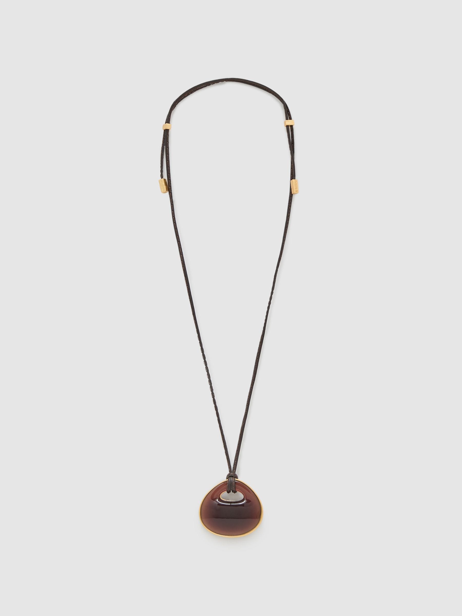 Buy Reiss Burgundy Pippa Large Resin Pendant Necklace from Next USA