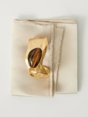 Reiss Gold Tillie Tumbled-Stone Sculpted Cuff - Image 4 of 5