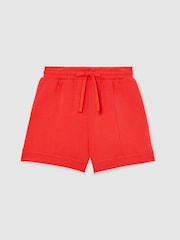 Reiss Coral Red Bea Premium Interlock Drawstring Shorts - Image 2 of 8