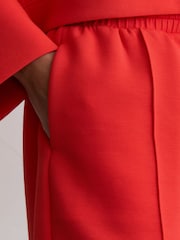 Reiss Coral Red Bea Premium Interlock Drawstring Shorts - Image 5 of 8