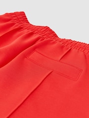 Reiss Coral Red Bea Premium Interlock Drawstring Shorts - Image 8 of 8