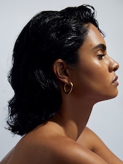 Reiss Gold Sofia Smooth Curve Hoop Earrings - Image 1 of 4