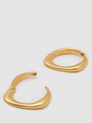 Reiss Gold Sofia Smooth Curve Hoop Earrings - Image 3 of 4