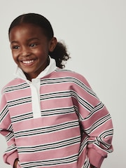 Pink/Green Stripe Long Sleeve Rugby Top (3-16yrs) - Image 1 of 8