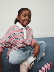 Pink/Green Stripe Long Sleeve Rugby Top (3-16yrs) - Image 2 of 8