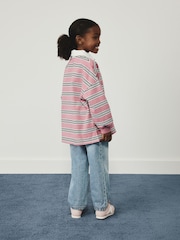 Pink/Green Stripe Long Sleeve Rugby Top (3-16yrs) - Image 3 of 8