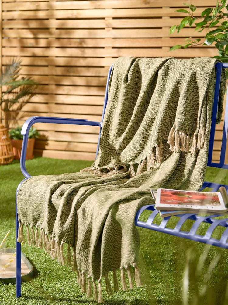 Furn Olive Dessa Woven Indoor Outdoor Throw - Image 1 of 3