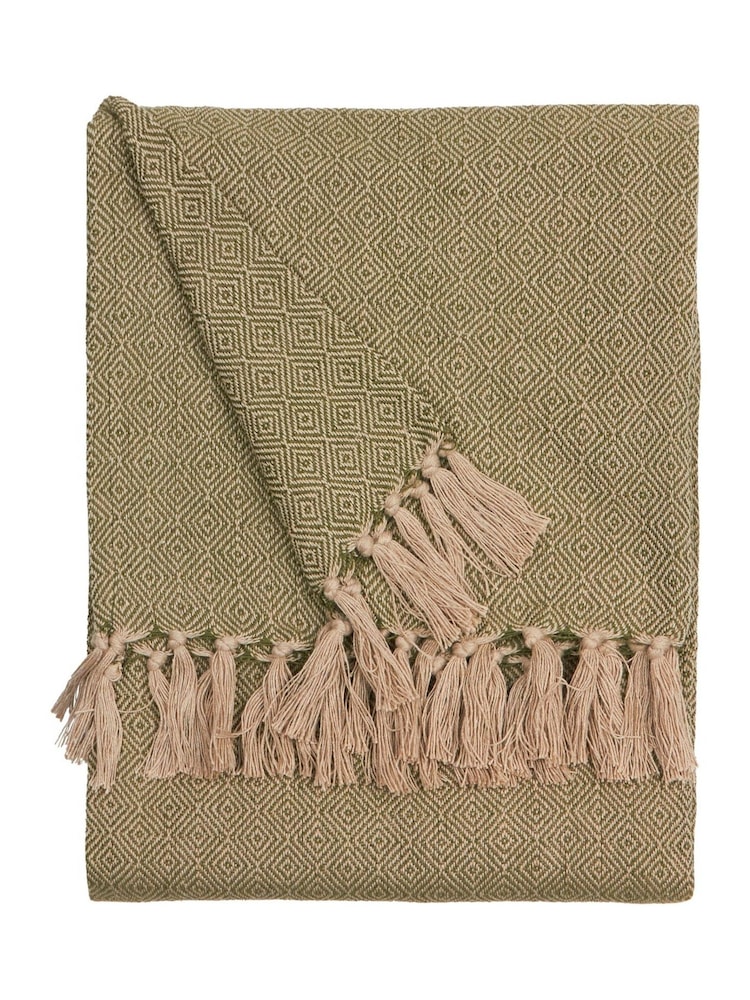Furn Olive Dessa Woven Indoor Outdoor Throw - Image 2 of 3