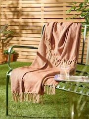 Furn Terracotta Dessa Woven Indoor Outdoor Throw - Image 1 of 3