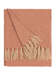 Furn Terracotta Dessa Woven Indoor Outdoor Throw - Image 2 of 3