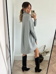 Style Cheat Light Grey Longer Length Hope Knitted Jumper - Image 2 of 4