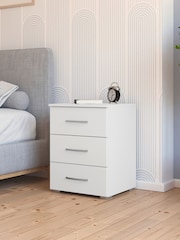 Rauch Alpine white Cameron 3 Drawer Bedside Table - Image 1 of 2
