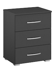 Rauch Metallic grey Cameron 3 Drawer Bedside Table - Image 2 of 2