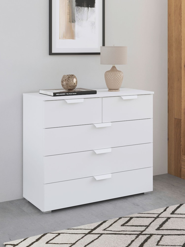 Rauch Alpine white Fosta 5 Drawer Chest - Image 1 of 3 Rauch Alpine white Fosta 5 Drawer Chest - Image 1 of 3