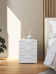 Rauch Alpine white Fosta 3 Drawer Bedside Table - Image 1 of 3