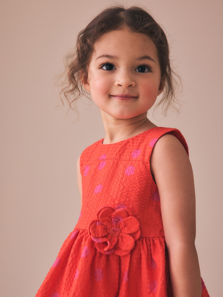 Orange & Pink Spot Corsarge Occasion Dress (3mths-8yrs) - Image 4 of 4