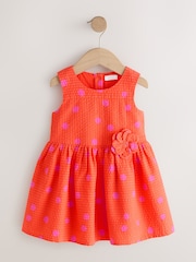 Orange & Pink Spot Corsarge Occasion Dress (3mths-8yrs) - Image 5 of 8