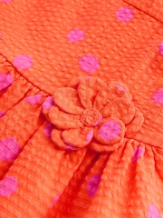 Orange & Pink Spot Corsarge Occasion Dress (3mths-8yrs) - Image 8 of 8