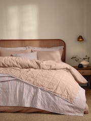 Yard Pecan Hebden Stripe Stonewashed Cotton Bedspread - Image 1 of 4