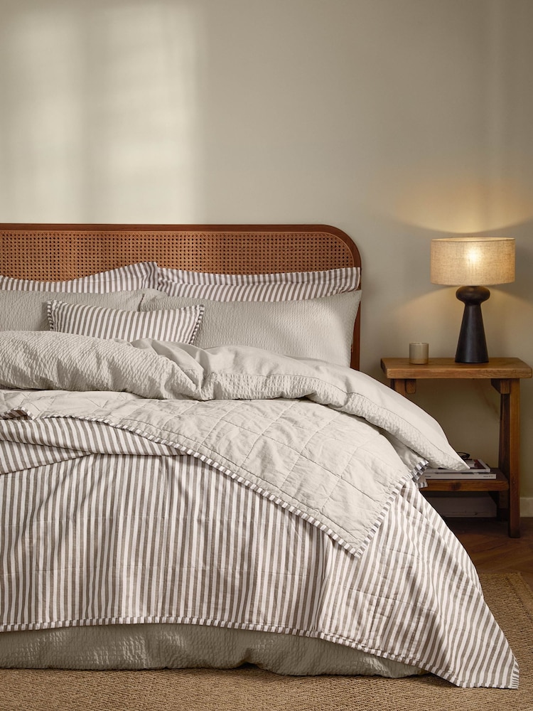 Yard Mole Hebden Stripe Stonewashed Cotton Bedspread - Image 1 of 4 Yard Mole Hebden Stripe Stonewashed Cotton Bedspread - Image 1 of 4