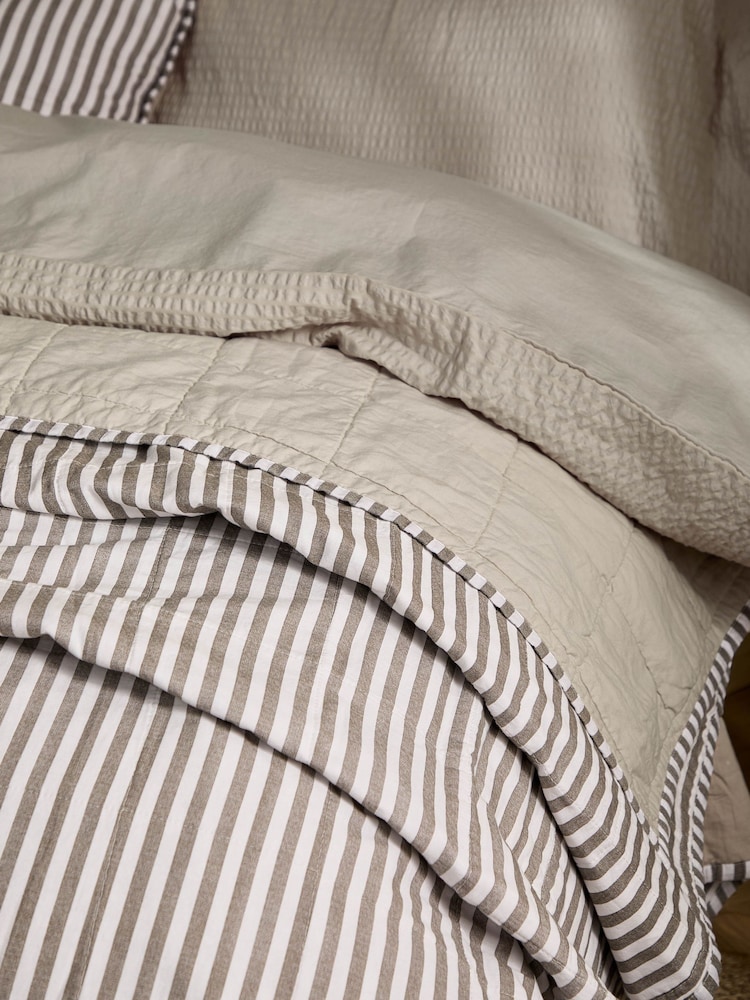 Yard Mole Hebden Stripe Stonewashed Cotton Bedspread - Image 2 of 4 Yard Mole Hebden Stripe Stonewashed Cotton Bedspread - Image 2 of 4