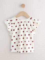 Chocolate/Cream Spot Tie Front Blouse (3-16yrs) - Image 6 of 8