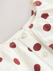 Chocolate/Cream Spot Tie Front Blouse (3-16yrs) - Image 7 of 8