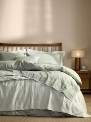 Yard Eucalyptus Hebden Stripe Stonewashed Cotton Bedspread - Image 1 of 4