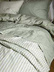 Yard Eucalyptus Hebden Stripe Stonewashed Cotton Bedspread - Image 2 of 4