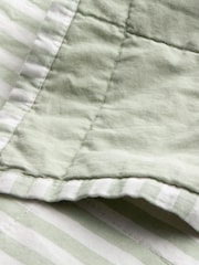 Yard Eucalyptus Hebden Stripe Stonewashed Cotton Bedspread - Image 4 of 4
