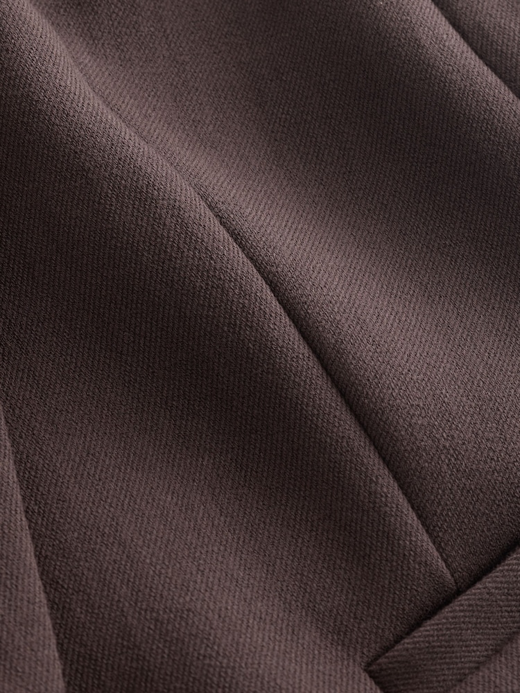 Chocolate Brown Crinkle Asymmetric Waistcoat - Image 3 of 3