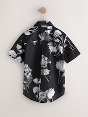Black Flowers Short Sleeve All Over Print Shirt (3-16yrs) - Image 2 of 4